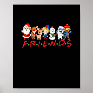 Weihnachtsfreunde Santa Rudolph Snowman Familie Xm Poster