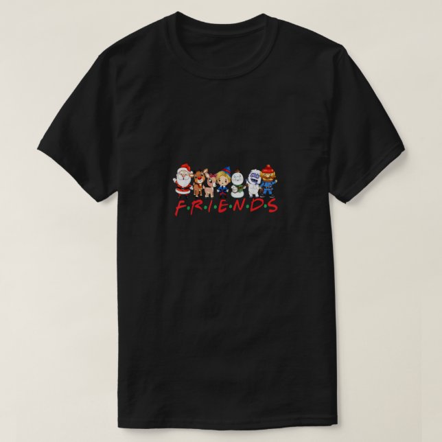 Weihnachtsfreunde Santa Rudolph Snowman Familie Xm T-Shirt (Design vorne)