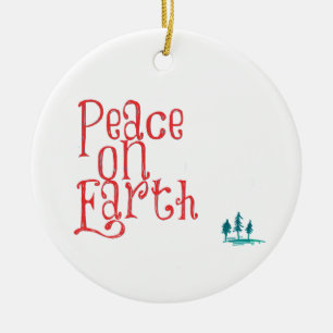 Weihnachtsfriede auf Erden Wälder Keramik Ornament