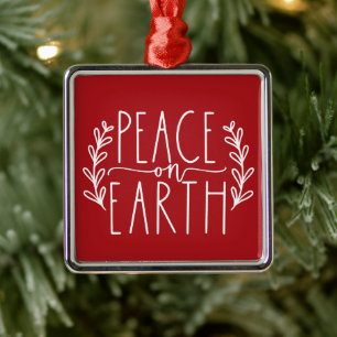 Weihnachtsfrieden auf Erden Ornament Aus Metall