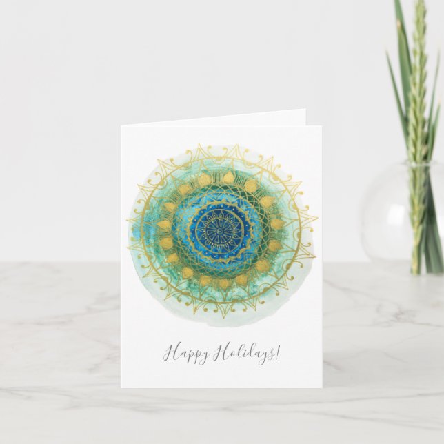 Weihnachtsfrieden Mandala Faltkarte Karte (Vorderseite)