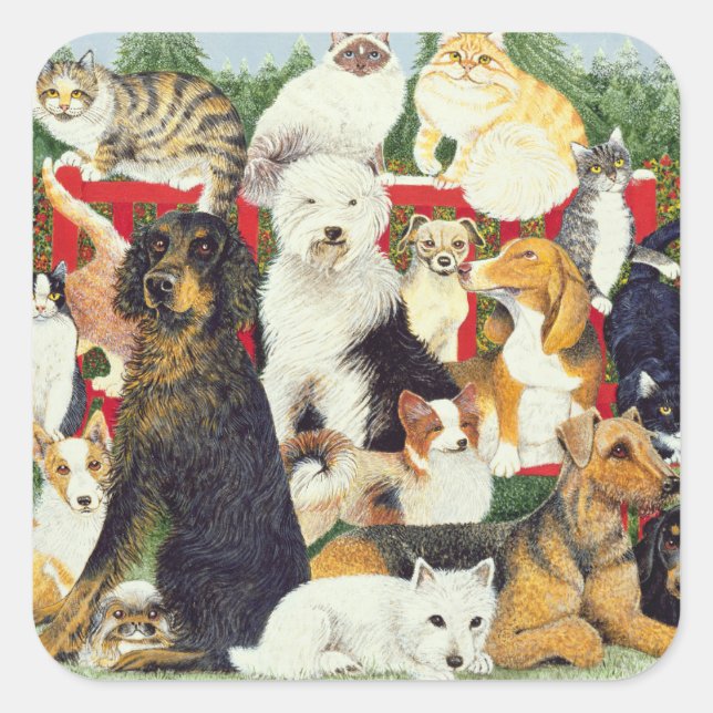 Weihnachtsfrieden Quadratischer Aufkleber (Vorderseite)