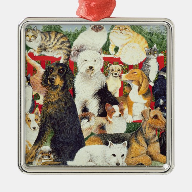 Weihnachtsfrieden Silbernes Ornament (Vorne)