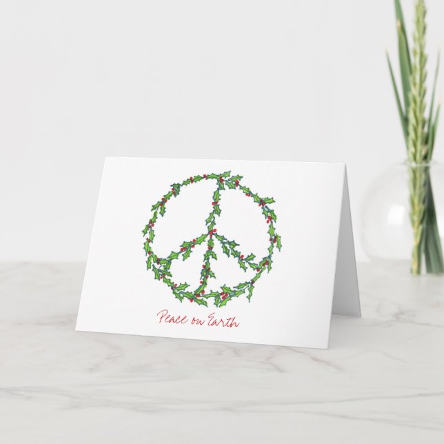 WeihnachtsfriedensWreath, Weltfrieden-Karte Feiertagskarte (Vorderseite)