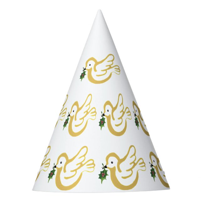 Weihnachtsfriedtaube Party-Hut Partyhütchen (Vorderseite)