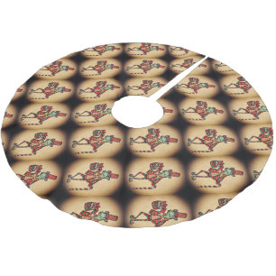 Weihnachtsfrosch-Baumrock Polyester Weihnachtsbaumdecke