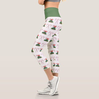 Weihnachtsfrosch mit Candy Canes Capri Leggings