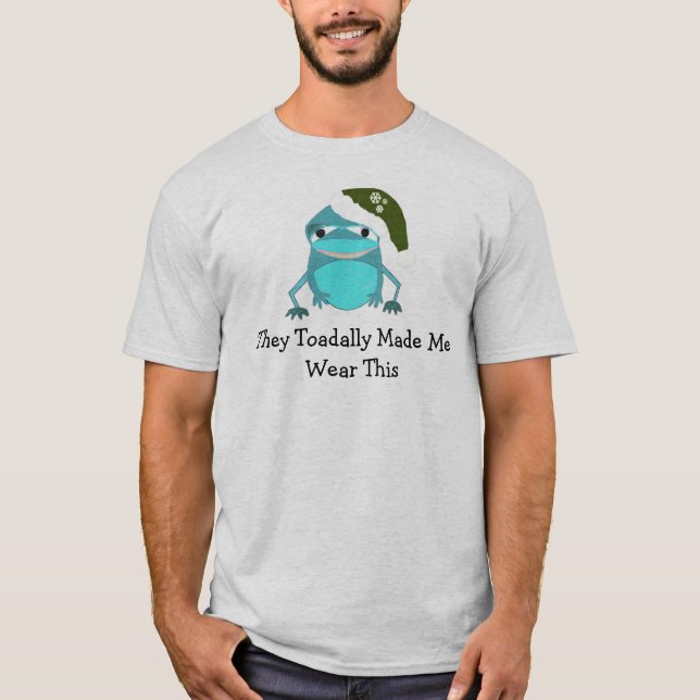 Weihnachtsfrosch mit Sprichwort T-Shirt (Vorderseite)