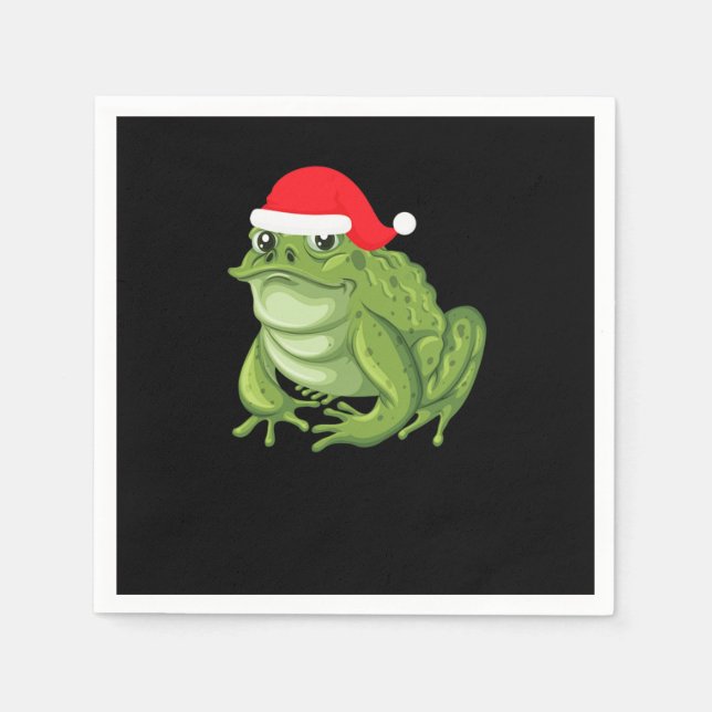 Weihnachtsfrosch Serviette (Vorderseite)