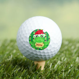 Weihnachtsfrosch Weihnachtsmannmütze Muster Grüne Golfball