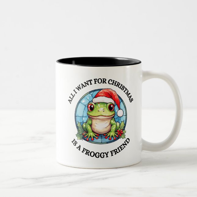 Weihnachtsfrosch Zweifarbige Tasse (Rechts)