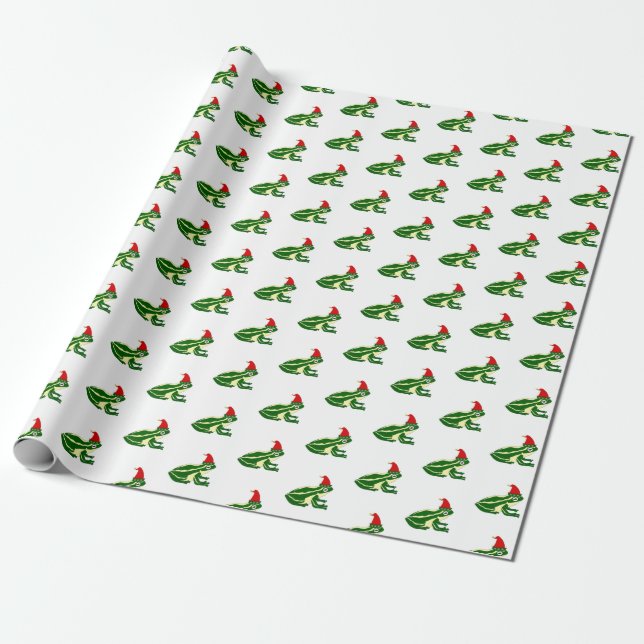 Weihnachtsfrösche Geschenkpapier (Ungerollt)