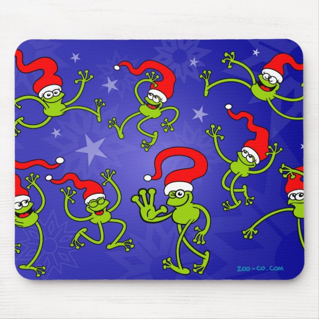 Weihnachtsfroschspringen, -tanzen und -feiernd! mousepad (Vorne)