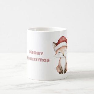 Weihnachtsfuchs mit roter Santa-Mütze Kaffeetasse