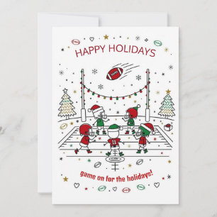 Weihnachtsfußball Ball Santa Hut Grußkarten Feiertagskarte