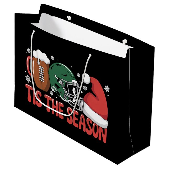 Weihnachtsfußball Der Sporturlaub der Saison Große Geschenktüte (Vorderseite Schrägansicht)