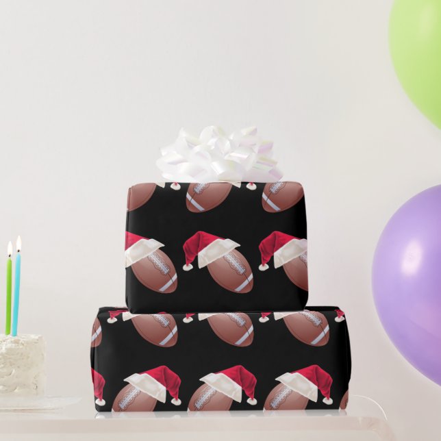 Weihnachtsfußball Funny Santa Holiday Wrapping Pa Geschenkpapier (Partygeschenke)