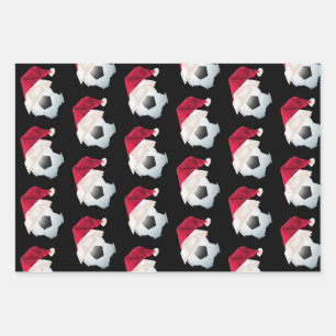 Weihnachtsfußball Fußballsport Weihnachtsfest Set Geschenkpapier Set