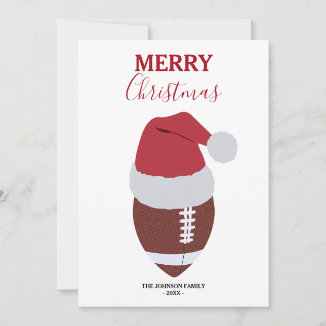 Weihnachtsfußball Gridiron Ball Individuelle Name Feiertagskarte (Vorderseite)