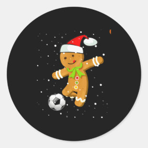 Weihnachtsfußball Lebkuchen-Spieler Runder Aufkleber