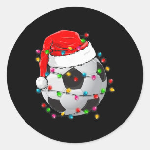 Weihnachtsfußball Ll Weihnachtsmannmütze Lustiger Runder Aufkleber