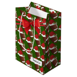 Weihnachtsfußball-Muster Mittlere Geschenktüte