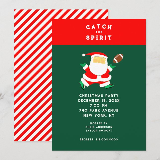 Weihnachtsfußball-Party Einladung (Vorne/Hinten)