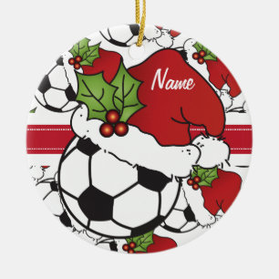 Weihnachtsfußball personifiziert Verzierung Keramikornament