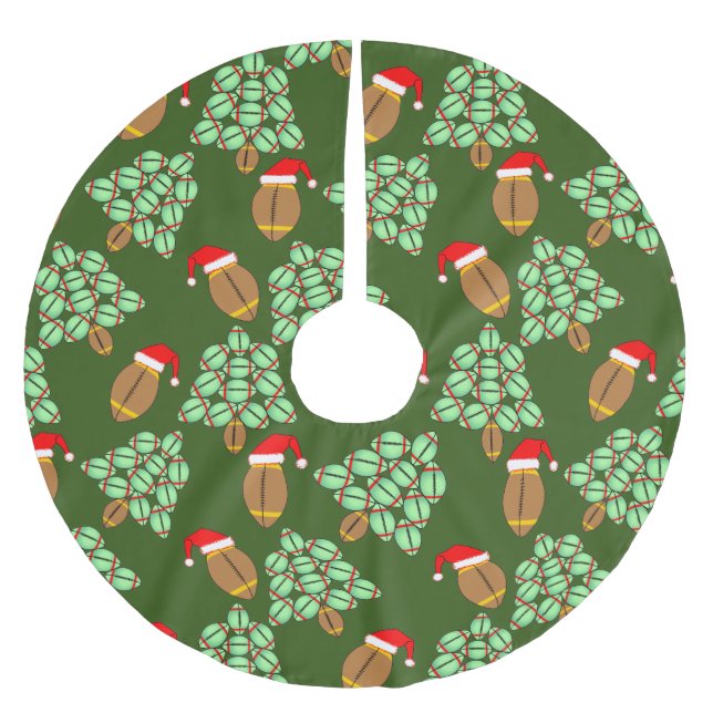 Weihnachtsfußball Polyester Weihnachtsbaumdecke (Vorderseite)