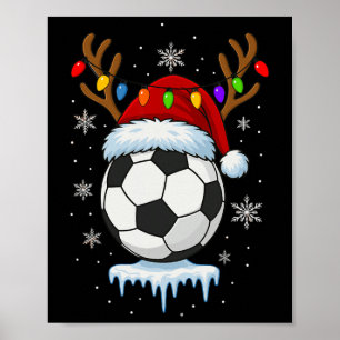 Weihnachtsfußball-Rentiere Poster