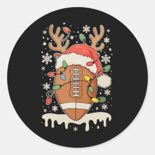 Weihnachtsfußball Santa Hut Rentier Xmas Lichter Runder Aufkleber