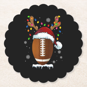 Weihnachtsfußball Santa Lichter Lustige Jungen Ich Untersetzer