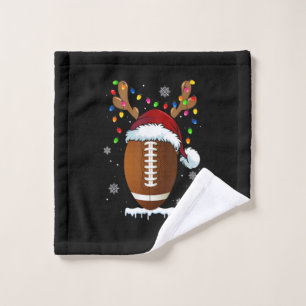 Weihnachtsfußball Santa Lichter Lustige Jungen Ich Waschlappen