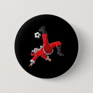 Weihnachtsfußball Santa Lustiger Fahrradkick  Button