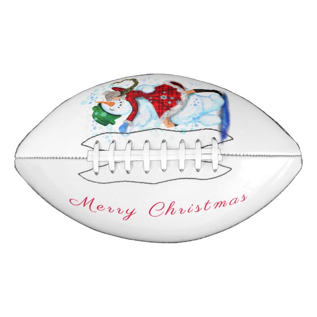 Weihnachtsfußball - Schneemann und Mädchentanz Football (Vorderseite)