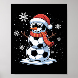 Weihnachtsfußball Schneemann Weihnachten Frauen Mä Poster