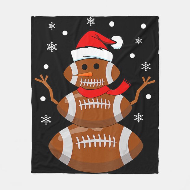 Weihnachtsfußball Snowman Kinder Fußball Weihnacht Fleecedecke (Vorderseite)
