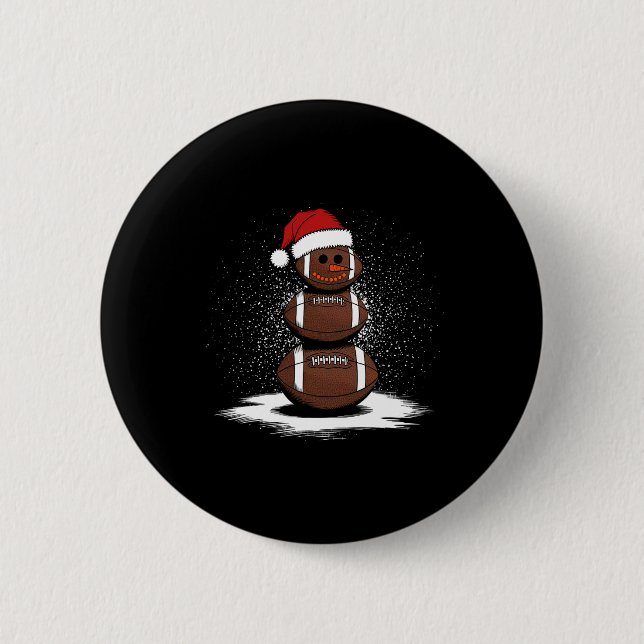 Weihnachtsfußball Snowman Weihnachtsmann Lehrer Mä Button (Vorderseite)