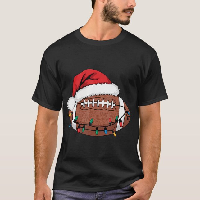 Weihnachtsfußball-Spieler WeihnachtsLICHT Weihnach T-Shirt (Vorderseite)