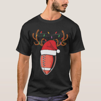 Weihnachtsfußball-Weihnachtsmannmütze Rentier T-Shirt