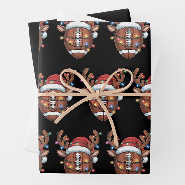 Weihnachtsfußball Weihnachtsmannmütze Sport Weihna Geschenkpapier Set (Beispiel)