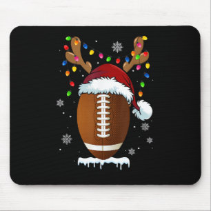 Weihnachtsfußballball Santa Lichter Lustige Jungen Mousepad