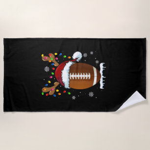 Weihnachtsfußballballlichter Lustige Jungen Männer Strandtuch