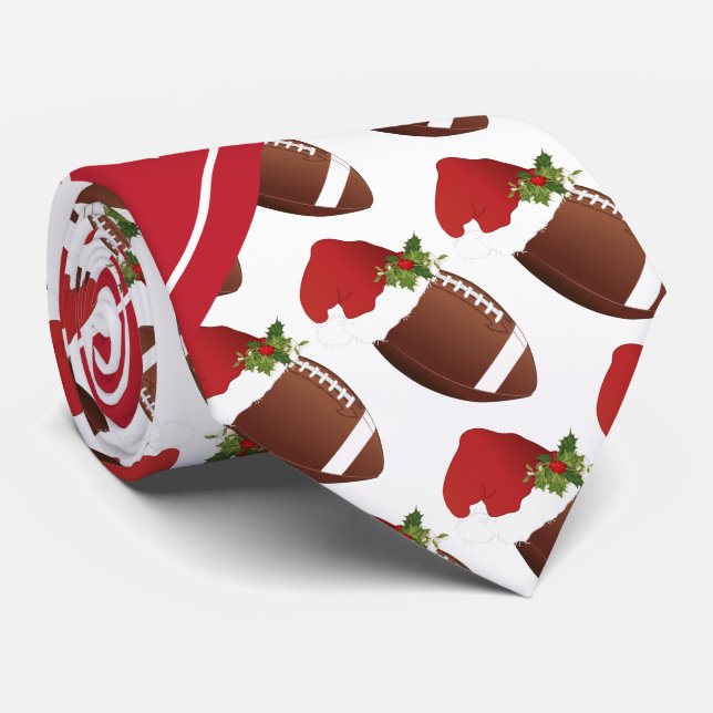 Weihnachtsfußballdesign Krawatte (Gerollt)