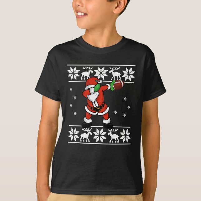 Weihnachtsfußballlandung Weihnachtsmanns T-Shirt (Vorderseite)