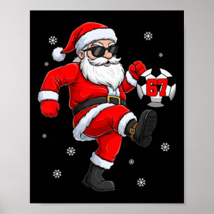 Weihnachtsfußballspieler Männer Poster