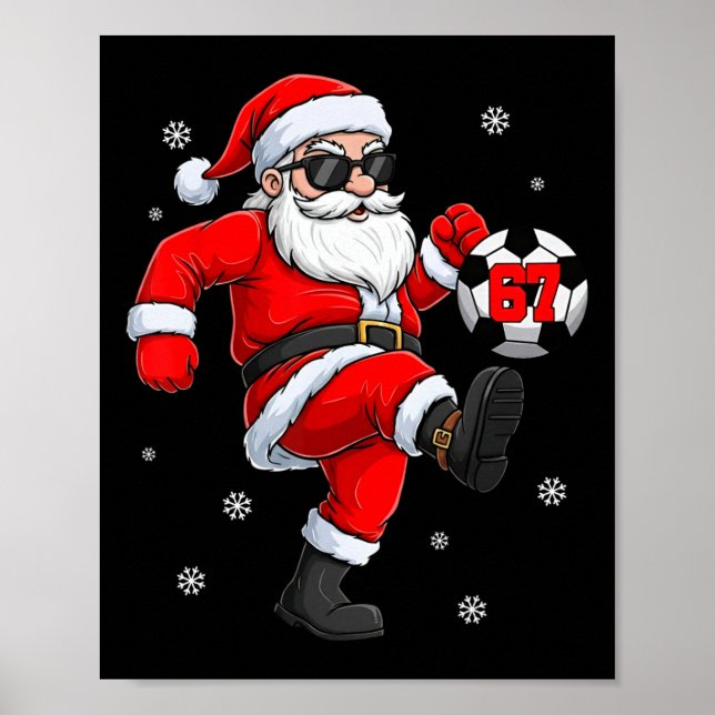 Weihnachtsfußballspieler Männer Poster (Vorne)