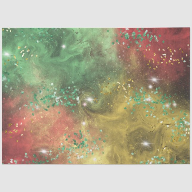 Weihnachtsgalaxie Glitzer Serie Design 6 Seidenpapier (Vorderseite)