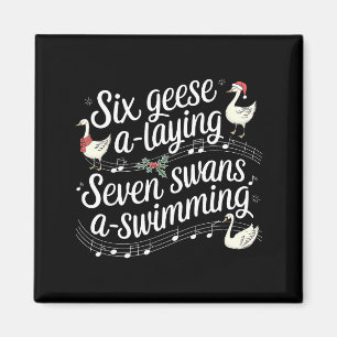 Weihnachtsgans 67 6 Gänse legen 7 Schwäne schwimme Magnet
