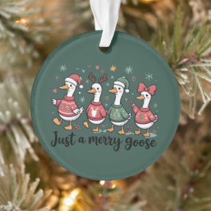 Weihnachtsgans Lustig Nur Eine Fröhliche Gans Weih Ornament